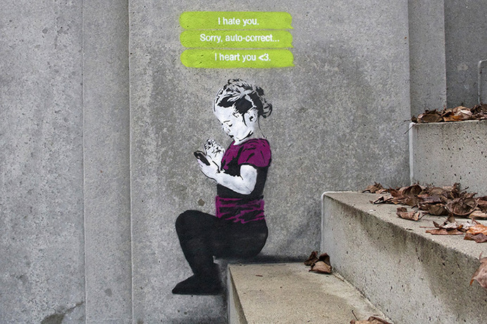 Street Art Shows Social Media Culture Through Graffiti #instagram #graffiti #facebook #hashtag #art #street #media #social