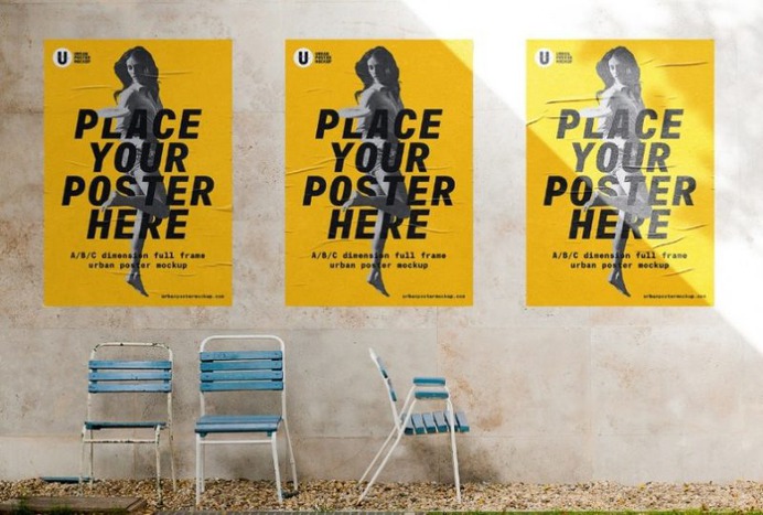 Free Urban Poster Mockup PSD