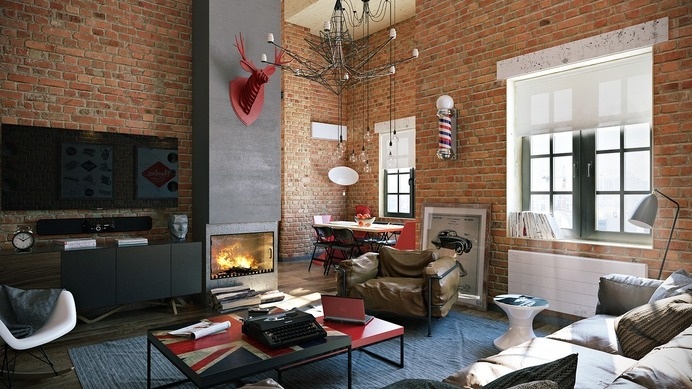 Loft apartment with an interior design made by Paul Vetrov - HomeWorldDesign (7) #loft #apartments #interior design #decor #vintage