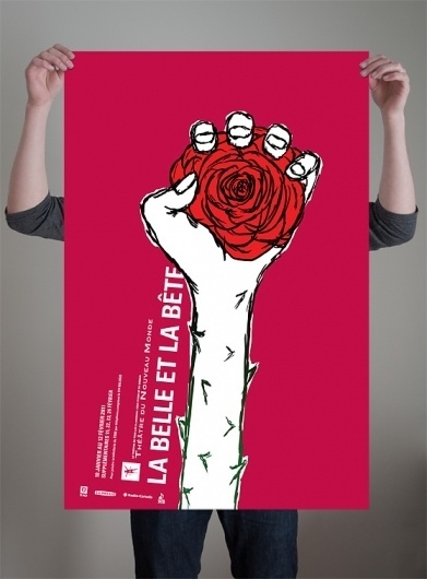 Affiche La Belle et la Bête | Gabriel Lavallée — Designer graphique #beast #affiche #rose #illustration #bete #poster #hand #belle #beauty