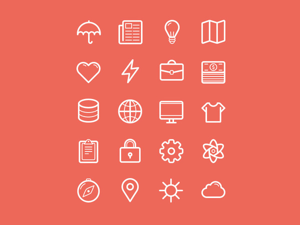 Flat Stroke Line Icons Set Vol2 #icon
