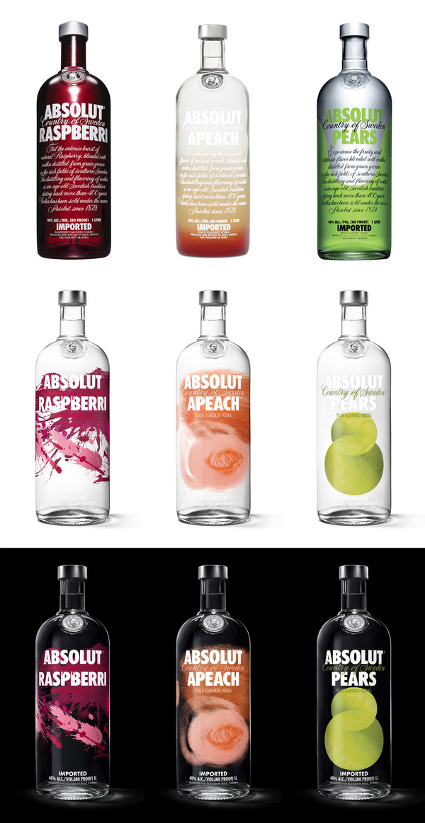 New Packaging for Absolut Vodka Flavours by The Brand Union #flavours #packaging #union #brand #vodka #absolut #new