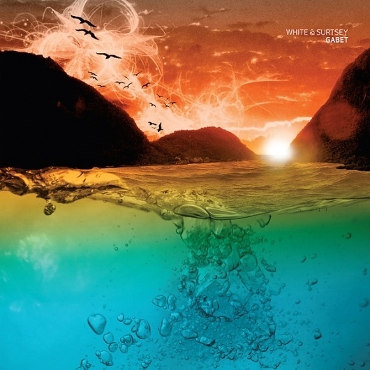 Gabet album artwork on the Behance Network #sun #mountain #water #seagull #surface #sea #sunset
