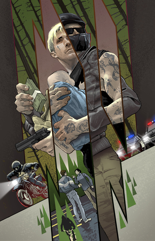 New work for The New Republic. The Place Beyond the Pines. #republic #ryan #rich #kelly #the #illustration #gosling #editorial #magazine #new