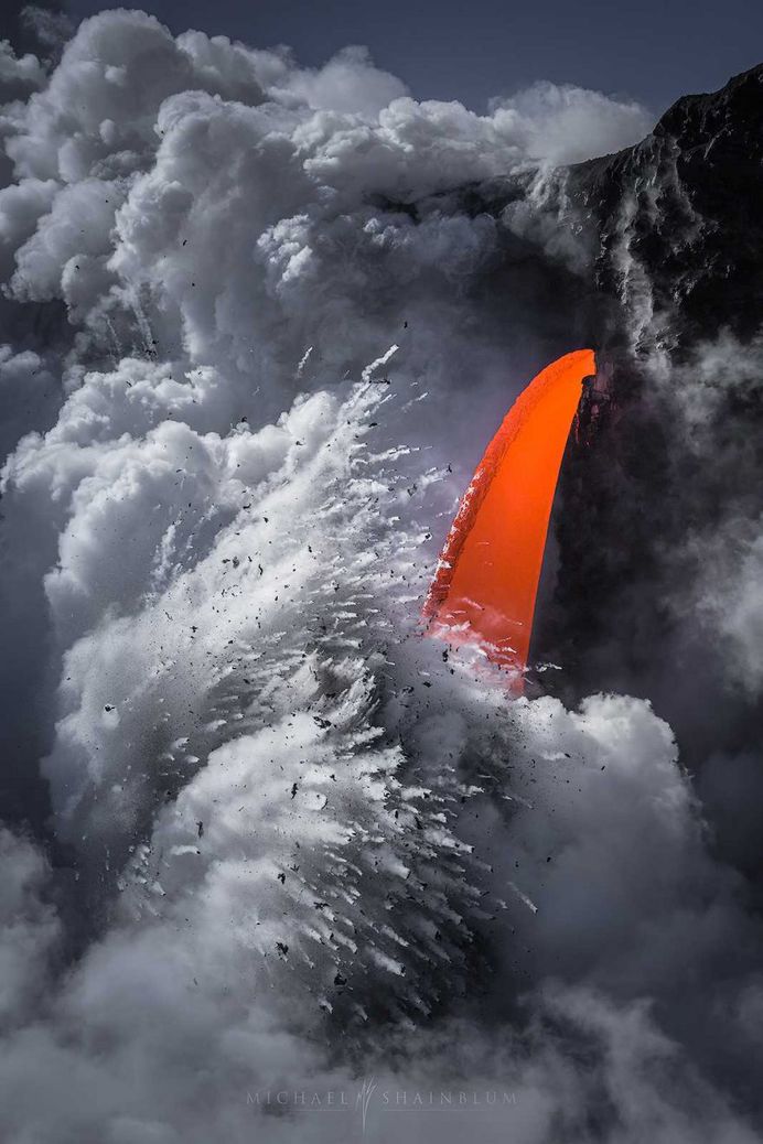 Cascade of Lava: Hawaii Volcanoes National Park by Michael Shainblum