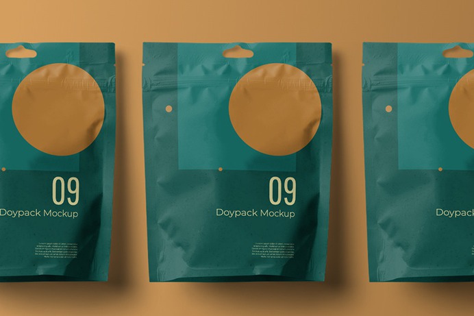 Doypack Mockup Scene #packaging #mockup #doypack #design #brand #logo