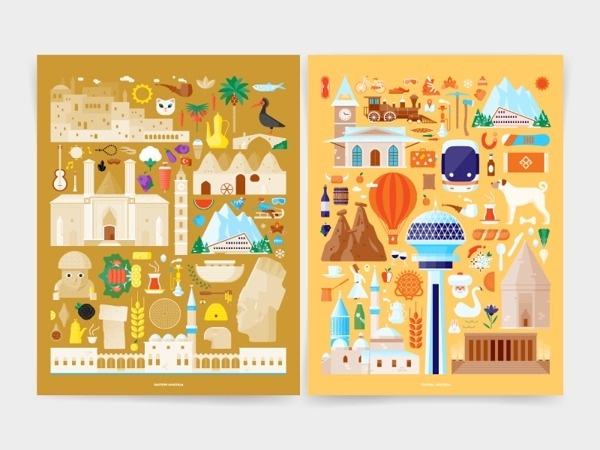 Illustrations for the Turkish Ministry of Culture and tourism #turkey #design #illustrations #art