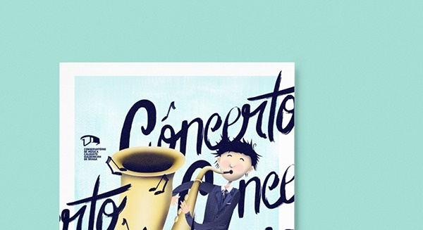 Concert at Calouste Gulbenkian Music Conservatory on Behance #braga #saxophone #agã¡ #classic #design #child #illustration #gulbenkian #calouste #studio #poster #music #porto #concert