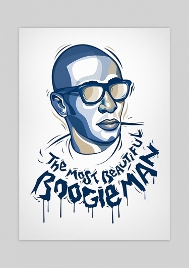 Mos Def - Boogie Man on the Behance Network #man #mos #def #portrait #music #blue #boogie #rap
