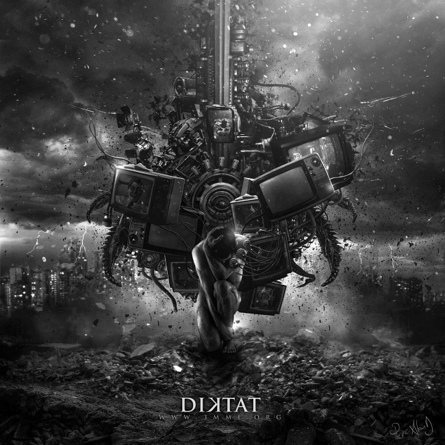 "Diktat" by Pierre-Alain D. #television #self #city #monster #brain #apocalypse #mass #manipulation #dark #propagande #media #tv #population