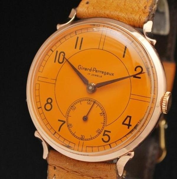 18k Gold Orange Watch #analog #dial #mechanical #piece #time #watches
