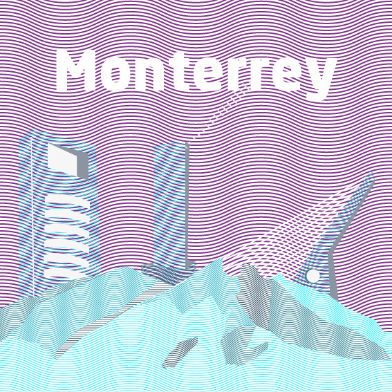 Monterrey city #monterrey #waves #ilustration