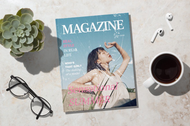Magazine Mockup Scene #print #magazine #mockup #design