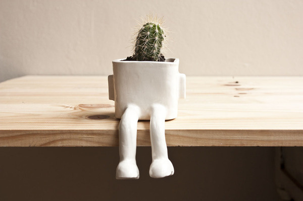 CJWHO ™ (Sitting Plant Pot by Wacamole Ceramic A plant...) #crafts #design #pot #art #lol #ceramic #funny #plant