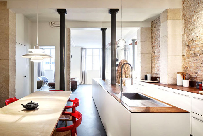 Parisian Apartment by CUT Architects - kitchen, kitchen design, kitchen ideas, interior design