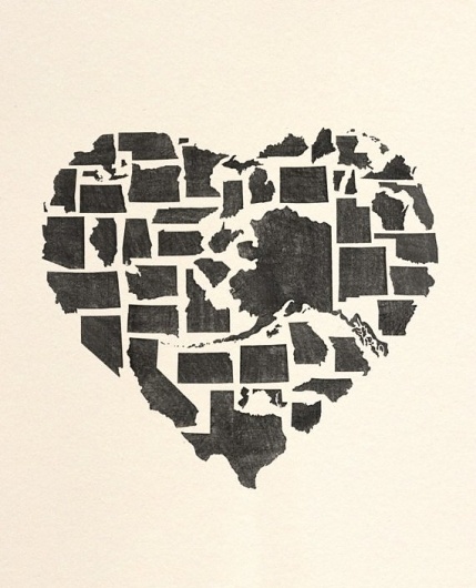 FOR MOLLY by beauchamping on Etsy #heart #usa #states #poster