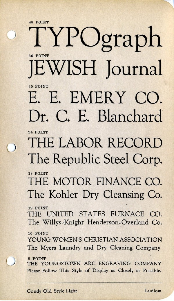 Goudy Old Style type specimen #type #specimen #goudy