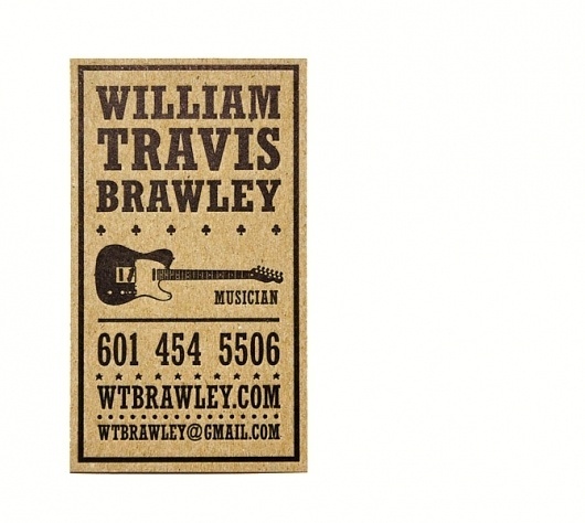 Travis Brawley : Jay Yao Photography & Graphic Design #card #letterpress #business #musician