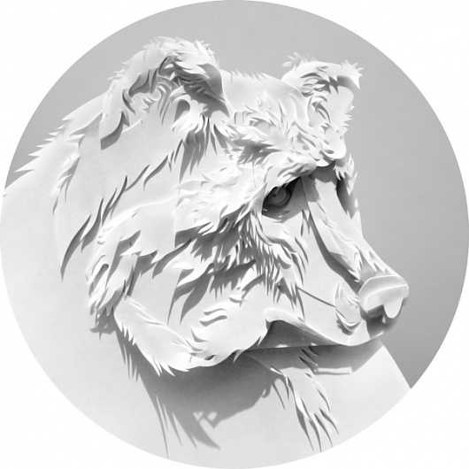 Paper cut. Forest on the Behance Network #bear #paper