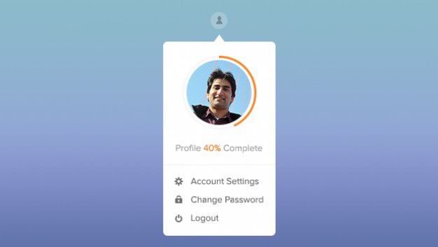 Simple user profile widget Free Psd. See more inspiration related to Menu, Web, Avatar, Profile, Drop, User, Psd, Simple, Name, Down, Horizontal, Widget and Drop down menu on Freepik.