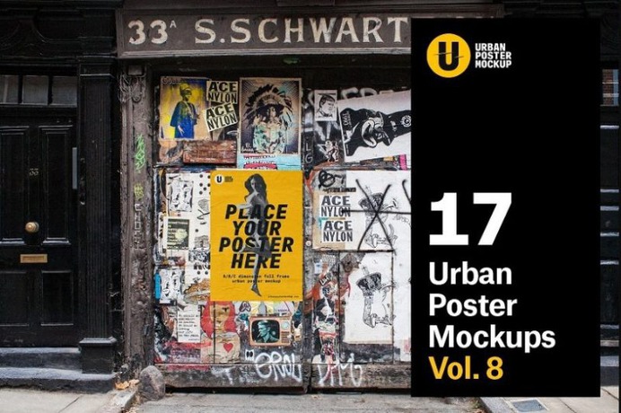 Urban Street Poster Mockup PSD
