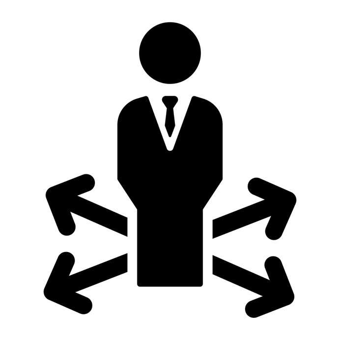 See more icon inspiration related to businessman, decision making, manager, people, arrows and stick man on Flaticon.