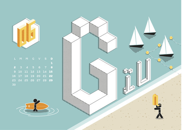 Calendario Algoritmo 2014 on Behance #year #month #calendar #months #calendar2014 #illustration #autumn #2014 #summer #spring #winter