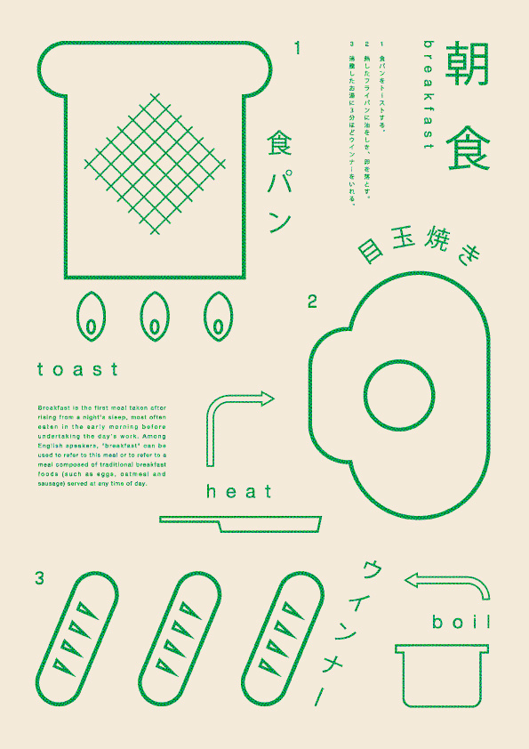 Japanese Graphics: Making Breakfast. Ryo Kuwabara. 2013 #print