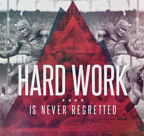 Work Hard #red #white #black #triangle #and #type