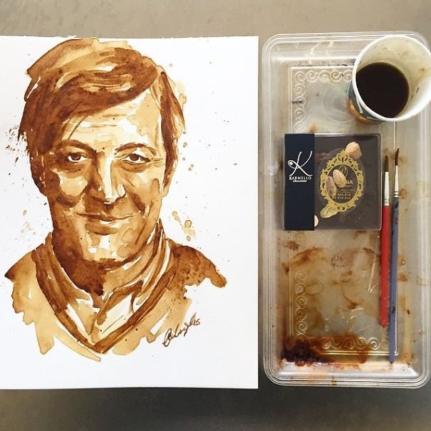 I Use Coffee To Draw Detailed Paintings Of My Favourite Characters | Bored Panda #coffee #painting