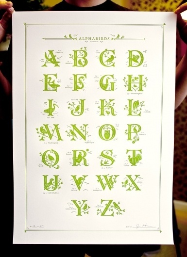 Jessica Hische — Alphabirds Print #type #alphabet #hische