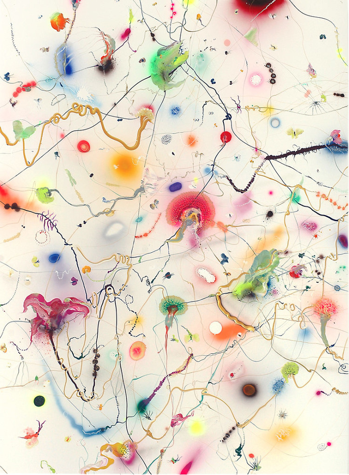 Thierry Feuz - Atlas 2, 2016, lacquer and acrylic glitter and mixed media on canvas