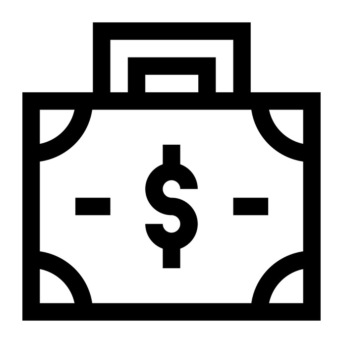 See more icon inspiration related to business and finance, dollar symbol, portfolio, job, professional, briefcase, work, bag, suitcase and money on Flaticon.