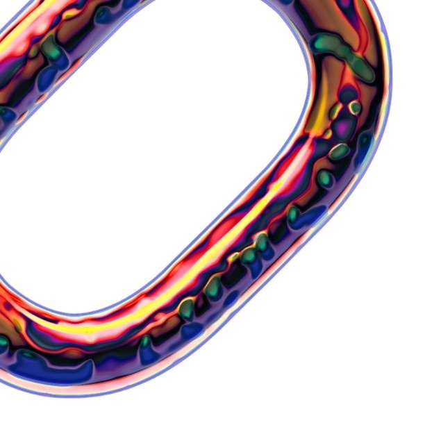 Vasya Kolotusha #art #print #2d #digital #chain #link #melt #metal #iridescent #contemporary #kolotusha
