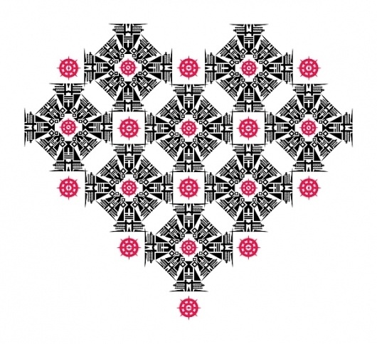Vector Drawings - February and March on the Behance Network #heart #pattern #pink #black #romantic #cool