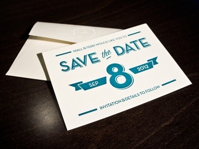 Dribbble - Save The Date Cards by Niall Staines #stationarey #print #letterpress #typography