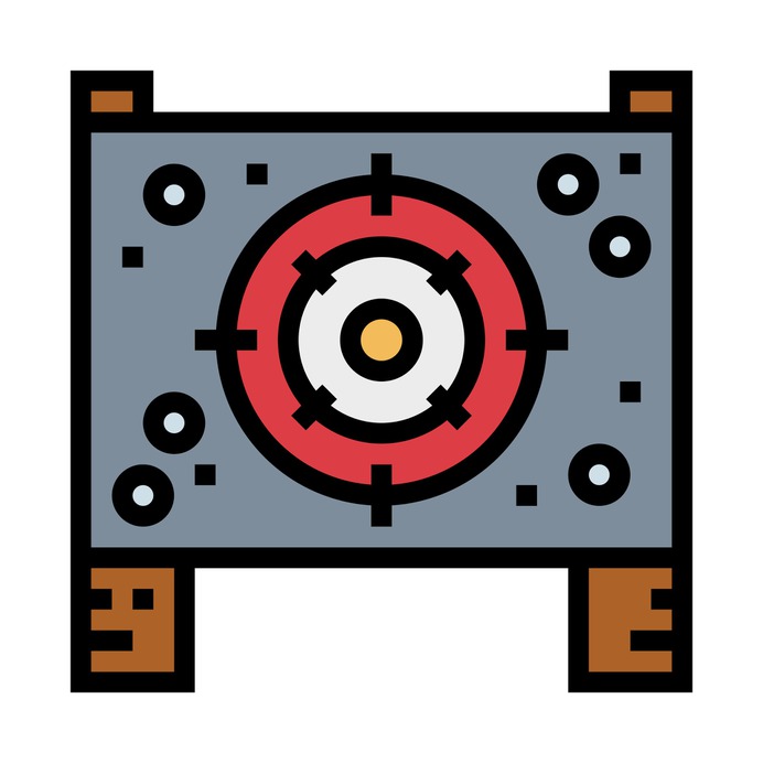 See more icon inspiration related to targeting, bullets, shoot, shooting, weapons, board, target and signs on Flaticon.
