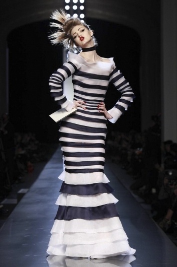 NOWFASHION | 26.01.2011 - Jean Paul Gaultier - Haute Couture - Spring Summer 2011 - Paris #paris #week #stripes #haute #couture #fashion #jean #gaultier #paul