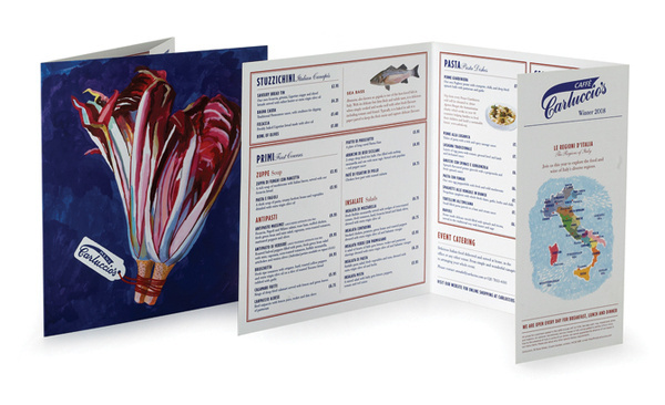 Carluccio's Menus | Irving #print #menu #restaurant #illustration