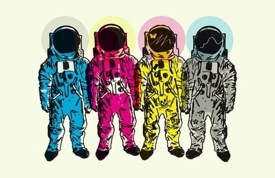 CMYK Spacemen Art Print by Matt Fontaine | Society6 #vector #digital #scifi #cmyk #spacemen