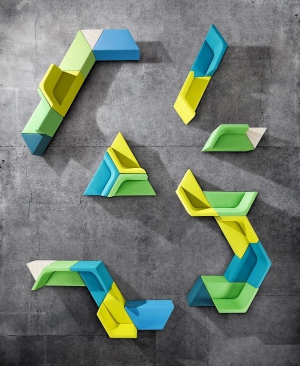 Prisma lounges and ottomans #furniture #colorful #lounges