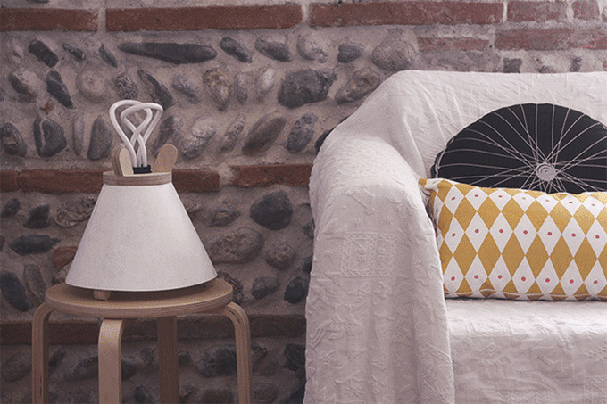 Lavu lamp inspired by Lavvu tent used by the Sami People of Northern Scandinavia