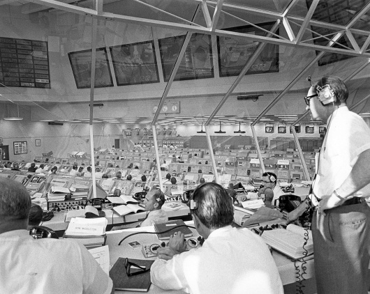 All sizes | Apollo Director Phillips Monitors Apollo 11 Pre-Launch Activities | Flickr - Photo Sharing! #glass #nasa #monitors #space