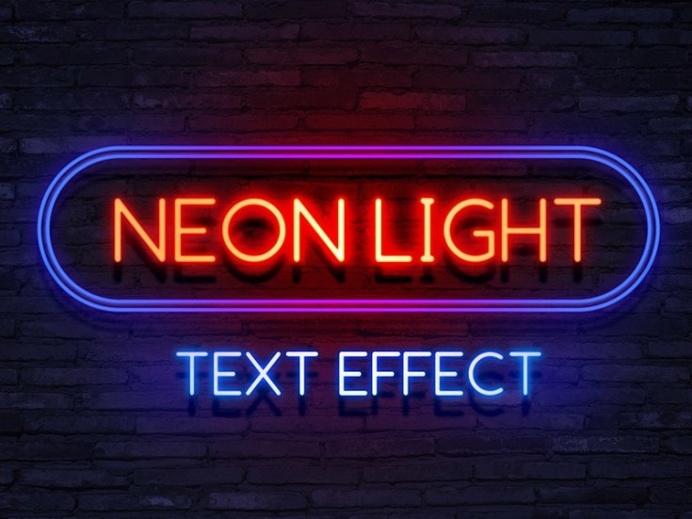 Free Neon Text Effect PSD