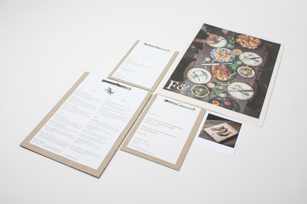 Food& on Behance #binding #branding #menus #restaurant #identity #passport #clipboard