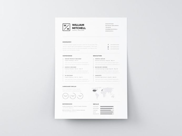 Clean Simple Resume - Free Clean Simple Resume Template in PSD and AI Format