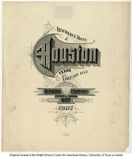 Sanborn Map Company title pages / Sanborn Insurance map - Texas - HOUSTON - 1907 #typography #lettering 100% 3400 × 4081 pixels The Typography of San