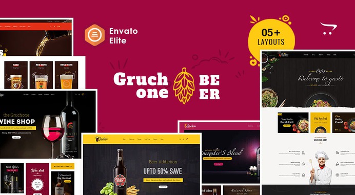 #Gruchone #Beer #Wine #Drinks - #Opencart #Multipurpose #Responsive #Theme | #TemplateTrip #eCommerce #Website #Design #Template