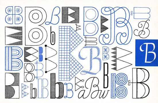 B, Embroidery Letterforms, Present and Correct