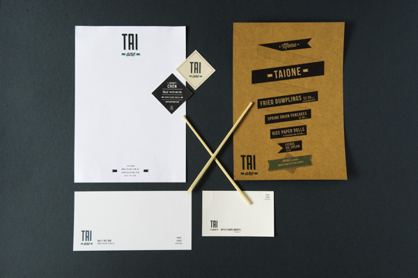 Taione Stationery #business #branding #menu #envelope #stationery #letterhead #cards